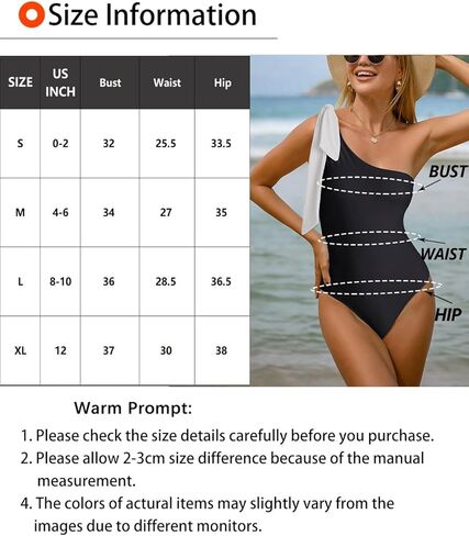 ملابس سباحة مثيرة من قطعة واحدة للنساء من Swmmer Liket بدلة استحمام بكتف واحد وتحكم في البطن وربطة عنق على شكل فيونكة مونوكيني in Kuwait