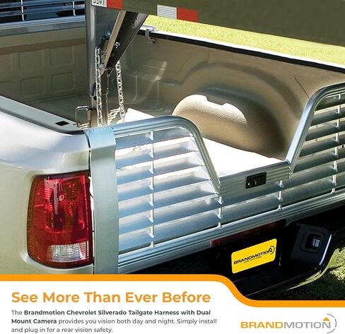 حزام الباب الخلفي من Brandmotion Ford Super Duty Factory مع كاميرا تثبيت مزدوجة 9002-7452 (2017-2021) | كاميرا احتياطية على اتصال عرض لوحة الترخيص | كاميرا خلفية للرؤية الخلفية | رؤية واسعة 150 درجة عكسية in Saudi Arabia