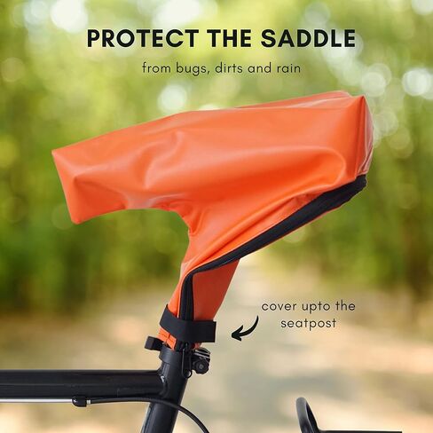 Vincita Waterproof Bike Seat Cover - Water Resistant Bicycle Saddle Cover - Protect The Saddle During Transportation on Car Rack - Cover Up to The Seatpost - Weatherproof Cycling Accessories in Saudi Arabia