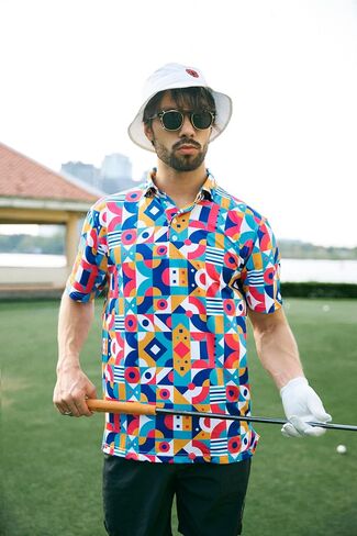 Rizz Golf Polo، قماش تبريد عالي الأداء، قميص بولو رجالي مريح مع حماية من الشمس تم اختبارها معمليًا بعامل حماية من الشمس 50+ in Saudi Arabia