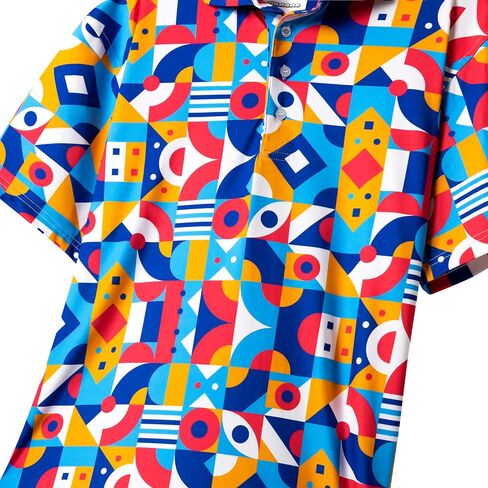 Rizz Golf Polo، قماش تبريد عالي الأداء، قميص بولو رجالي مريح مع حماية من الشمس تم اختبارها معمليًا بعامل حماية من الشمس 50+ in Saudi Arabia