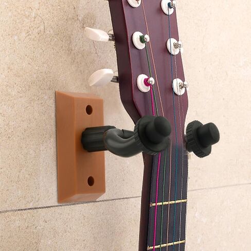 2 Pack Guitar Wall Mount U-Shaped Guitar Wall Hanger Wood Guitar Hanger Guitar Holder Hook for Acoustic,Electric Guitar,Bass,Gift for Guitar Player Men Boy(Black Wood,Size:3.82x 1.8x5.7inch) in Saudi Arabia