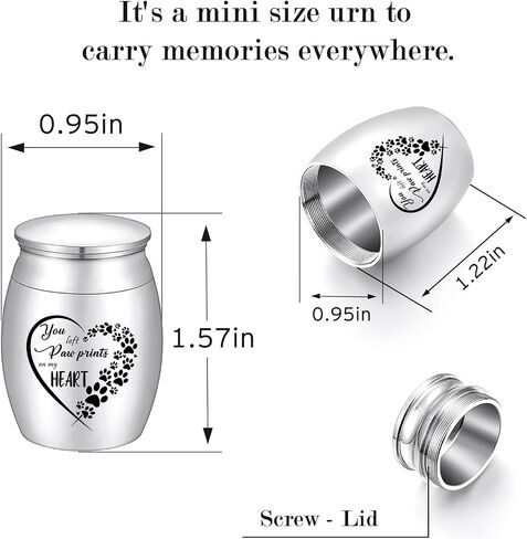 1.57 Inches Small Urn for Dog and Cats Ashes Personalized Small Keepsake Urns for Pet Ashes Custom Stainless Steel Mini Urn Cremation Urn for Dog Cat Ashes in Saudi Arabia