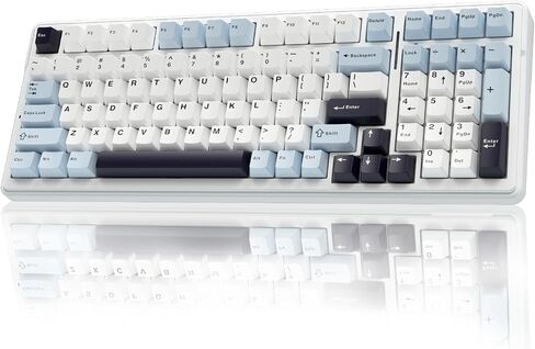 AULA F99 Wireless Mechanical Keyboard, Hot Swappable Custom Keyboard,Pre-lubed Linear Switches,Gasket Structure,RGB Backlit Gaming Keyboard (Blue&White) in Kuwait