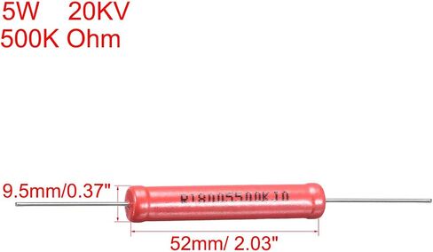 uxcell 5W Power Rating 500K Ohm High Voltage Glass Glaze Film Resistor 2 Pcs in Saudi Arabia