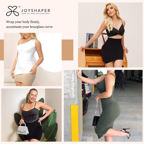 فستان تشكيل الجسم من JOYSHAPER للنساء تحت الفساتين، تنورة نصف منزلقة للتحكم في البطن، بدون خياطة in Saudi Arabia