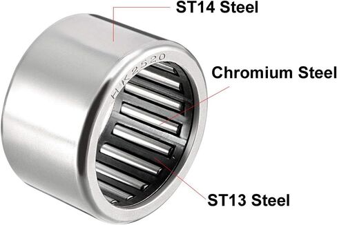 uxcell HK2520 Drawn Cup Needle Roller Bearings, Open End, 25mm Bore Dia, 32mm OD, 20mm Width (Pack of 1) in Kuwait