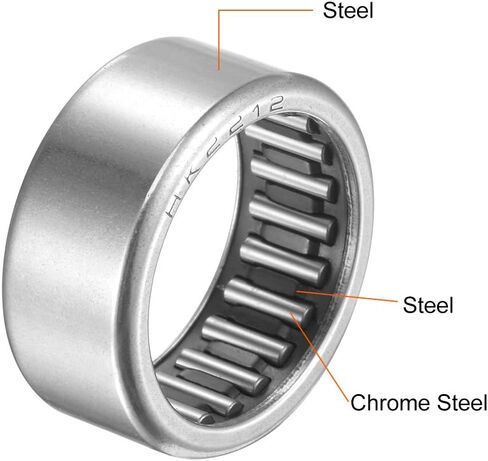 uxcell HK2520 Drawn Cup Needle Roller Bearings, Open End, 25mm Bore Dia, 32mm OD, 20mm Width (Pack of 1) in Kuwait