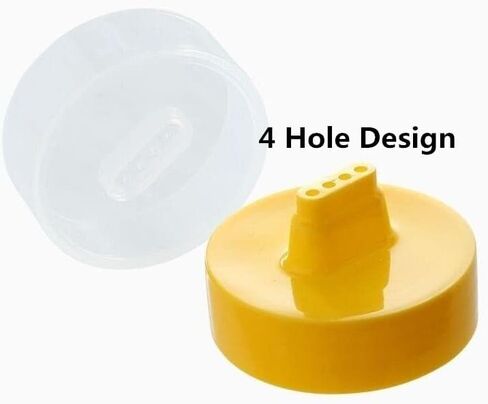 4 Hole Jam Squeeze Bottle with Cap Lids, 300ml Large Capacity Leak Proof Condiment Squeeze Sauce Bottles for Salad Dressing, Ketchup, Mayonnaise, Olive Oil (Red) in Saudi Arabia