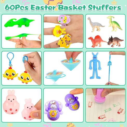 60 قطعة من بيض عيد الفصح المملوء مسبقًا مع ألعاب بالداخل، هدايا حشو سلة عيد الفصح للأطفال الصغار، حشو بيض عيد الفصح في بيض عيد الفصح البلاستيكي المملوء، هدايا حفلات عيد الفصح جائزة صيد بيض عيد الفصح في الفصل الدراسي in Kuwait