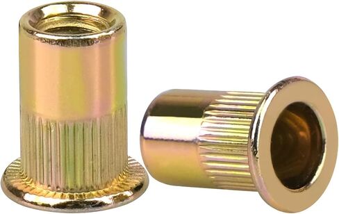 M6 Metric Rivet Nuts Zinc Plated Carbon Steel Threaded Insert Nut Nutsert Rivnuts Flat Head Knurled Body,40Pcs in Saudi Arabia