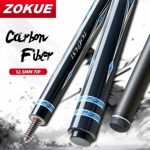 عمود من ألياف الكربون ذو انحراف منخفض 3/8 * 10 مفصل 12.5 مم طول طرف 58 بوصة (147 سم) عصا بلياردو احترافية 1/2 سبليت in Kuwait