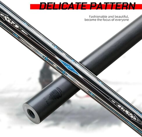 عمود من ألياف الكربون ذو انحراف منخفض 3/8 * 10 مفصل 12.5 مم طول طرف 58 بوصة (147 سم) عصا بلياردو احترافية 1/2 سبليت in Kuwait