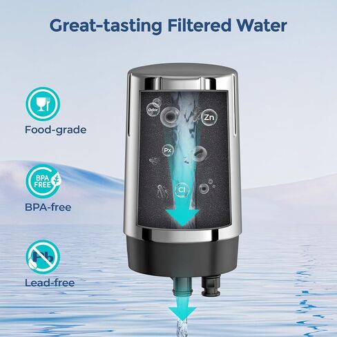 استبدال فلتر مياه الصنبور المكون من قطعتين لأنظمة فلتر صنبور Brita®، معتمد من NSF، فلتر صنبور الحوض طويل الأمد، يقلل الكلور والرصاص، الكروم in Saudi Arabia