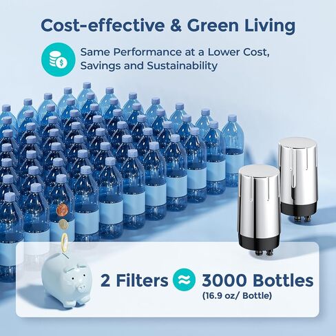 استبدال فلتر مياه الصنبور المكون من قطعتين لأنظمة فلتر صنبور Brita®، معتمد من NSF، فلتر صنبور الحوض طويل الأمد، يقلل الكلور والرصاص، الكروم in Saudi Arabia