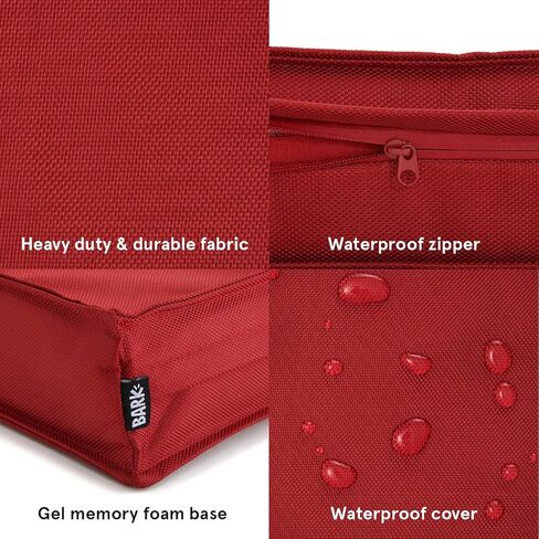 Barkbox - Outdoor Dog Bed - Waterproof Dog or Cat Mattress Bed with Removable Cover - Platform Bed with Washable Cover, Durable, Portable - Indoor/Outdoor All Season Orthopedic Comfort - Large - Blue in Kuwait