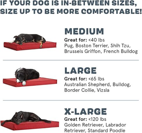 Barkbox - Outdoor Dog Bed - Waterproof Dog or Cat Mattress Bed with Removable Cover - Platform Bed with Washable Cover, Durable, Portable - Indoor/Outdoor All Season Orthopedic Comfort - Large - Blue in Kuwait