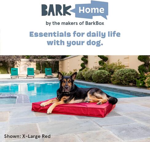 Barkbox - Outdoor Dog Bed - Waterproof Dog or Cat Mattress Bed with Removable Cover - Platform Bed with Washable Cover, Durable, Portable - Indoor/Outdoor All Season Orthopedic Comfort - Large - Blue in Kuwait