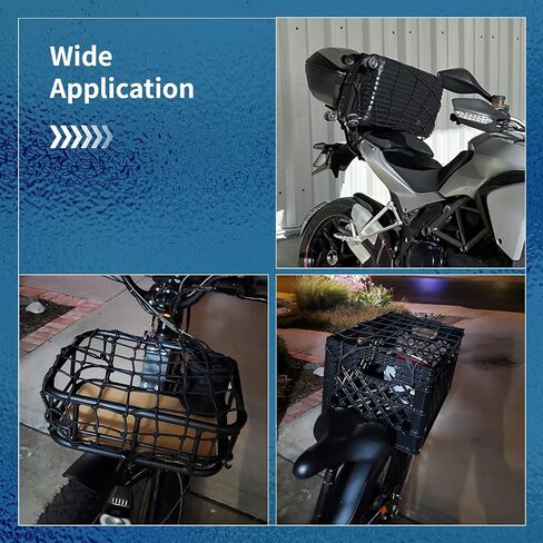 Motorcycle Cargo Net, 15.7x15.7 Bungee Cargo Net, Stretchable Luggage Thickened Netting with 3×3 Tight Mesh and 6 Metal Hooks, Elastic Fuel Tank Helmet Mesh for Bike, ATV in Saudi Arabia