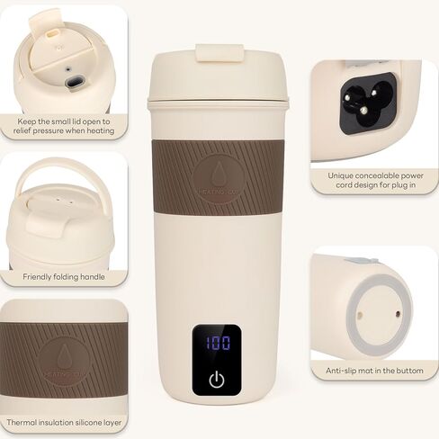 Travel Electric Kettle, Portable Mini Kettle, 350ml Water Boiler with 4 Temperature Control, 304 Stainless Steel, Auto Shut-Off and Keep Warm, Perfect for Dormitory, Home, Travel in Kuwait