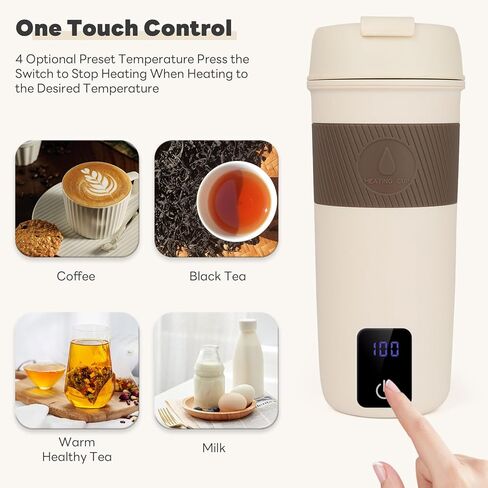 Travel Electric Kettle, Portable Mini Kettle, 350ml Water Boiler with 4 Temperature Control, 304 Stainless Steel, Auto Shut-Off and Keep Warm, Perfect for Dormitory, Home, Travel in Kuwait