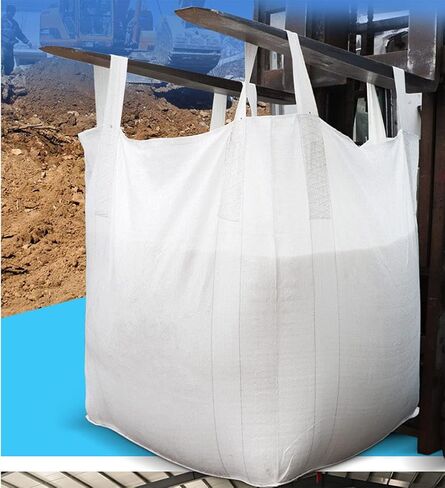 أكياس FIBC السائبة، حقيبة 1 طن، 35 بوصة طول × 35 بوصة عرض × 43 بوصة ارتفاع، 2200 رطل SWL، قاعدة مسطحة من القماش الخشن، أكياس بولي بروبيلين منسوجة، حقيبة كبيرة FIBC بأربع حلقات in Kuwait