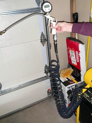 خرطوم ضاغط الهواء من مادة البولي يوريثين (PU) بقطر داخلي 1/4 بوصة وطول 25 بوصة مع مقيد الانحناء، وتركيبات MNPT 1/4 بوصة ووصلة توصيل سريعة من الفولاذ وقابس، رمادي (25 بوصة) in Kuwait