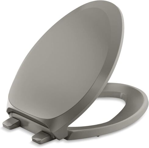 KOHLER 4713-RL-0 مقعد مرحاض ممدود بمنحنى فرنسي جاهز للإغلاق، مقعد مرحاض ناعم الإغلاق، مقاعد مرحاض للمراحيض الطويلة، أبيض in Saudi Arabia