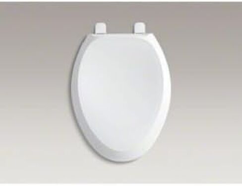 KOHLER 4713-RL-0 مقعد مرحاض ممدود بمنحنى فرنسي جاهز للإغلاق، مقعد مرحاض ناعم الإغلاق، مقاعد مرحاض للمراحيض الطويلة، أبيض in Saudi Arabia