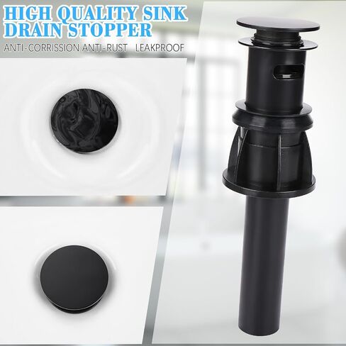 Bathroom Sink Faucet with Pull Out Sprayer, 3 Water Flow Modes Modern Bathroom Faucet with Pop-up Drain Stopper, Single Hole Pull Down Vessel Sink Faucet (Black) in Saudi Arabia
