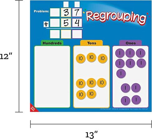 Really Good Stuff Regrouping Mats and Manipulatives Kit (Set of 4) – Interactive Mats and Manipulatives Help Students Solve Problems at School or Home – Write On/Wipe Off Mat for Repeated Use in Saudi Arabia
