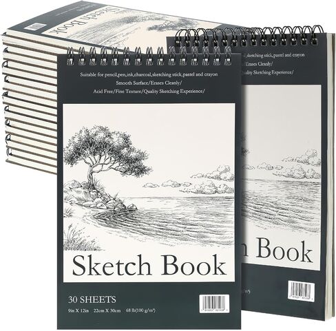 jexine 20 حزمة 9 × 12 بوصة دوامة ملزمة كراسة الرسم 30 ورقة منصات رسم السائبة (68lb / 100gsm) رسم كتاب رسم اللوحة الكتابة ورقة، لوازم الحرف الورقية للأطفال البالغين الفنانين المبتدئين in Saudi Arabia