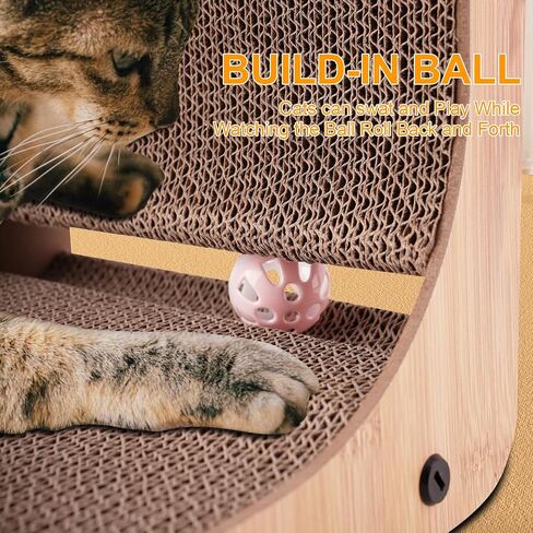 L Shape Cat Scratcher, Cat Scratchers, 23.6 Inch L-Shape Cat Scratch Pads with Built-in Catnip Toy Balls, Wall-Mount Cat Scratchers for Indoor Cats (L Shape) in Saudi Arabia