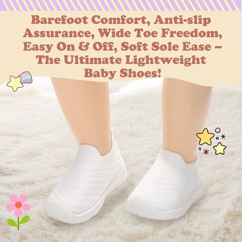Breathable Baby Sock Shoes,Non-Slip First Walkers 6-24 months,Easy Put on Baby Walking Shoes, Flexible Mesh Toddler Sneakers Boys ,Baby Socks 12-24 months,Barefoot Infant First Steps Shoes,Baby Girl Shoes in Saudi Arabia