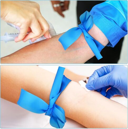 Healifty 20Pcs Latex-Free Tourniquet Disposable Tourniquet Tourniquet Band Rubber Single Use Tourniquet TPE Tourniquet 1 X 18 - Blue in Saudi Arabia