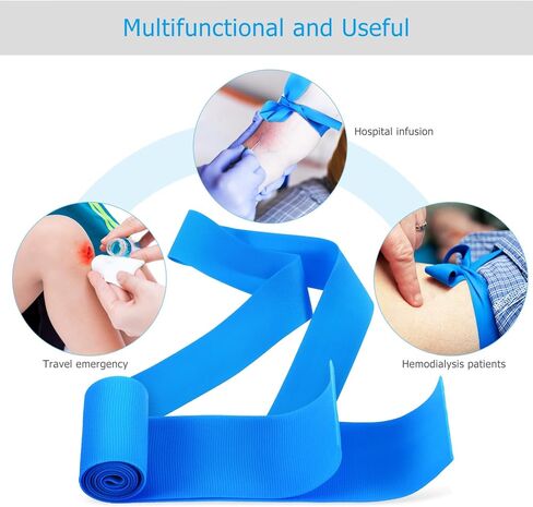 Healifty 20Pcs Latex-Free Tourniquet Disposable Tourniquet Tourniquet Band Rubber Single Use Tourniquet TPE Tourniquet 1 X 18 - Blue in Saudi Arabia