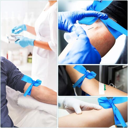 Healifty 20Pcs Latex-Free Tourniquet Disposable Tourniquet Tourniquet Band Rubber Single Use Tourniquet TPE Tourniquet 1 X 18 - Blue in Saudi Arabia