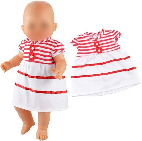 باروا 5 قطع فساتين ملابس جميلة مصنوعة يدويًا لدمية مقاس 14 إلى 16 بوصة ودمية مقاس 18 بوصة in Kuwait