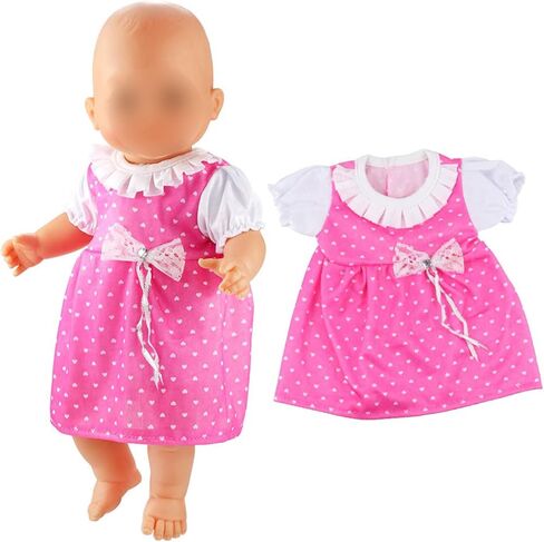 باروا 5 قطع فساتين ملابس جميلة مصنوعة يدويًا لدمية مقاس 14 إلى 16 بوصة ودمية مقاس 18 بوصة in Kuwait