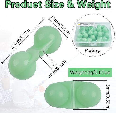 Fishing Double Rattle Beads, 40pcs Catfish Fishing Rattle Bells Fish Bite Bait Alarm Catfish Rig Fishing Attractor Bell Beads Accessory for Luring Fish in Saudi Arabia