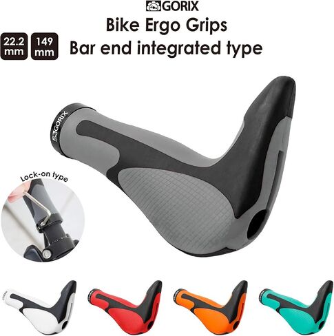 GORIX Bike Ergo Grips Bar End Cycle Lock على المقود دراجة جبلية MTB (GX-849AD3-L1-G2 (الإصدار العالمي)) in Kuwait