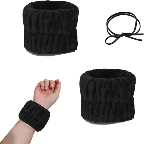 قطعتان من أربطة المعصم النسائية المصنوعة من الألياف الدقيقة لغسل الوجه وقطعة واحدة من ربطات الشعر، وعصابة غسيل للمعصم قابلة للتمدد، وأساور معصم لغسل الوجه in Kuwait