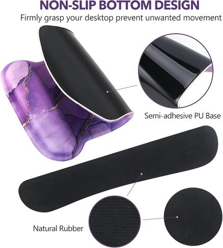 AIMSA Keyboard Wrist Rest and Mouse Pad with Wrist Support Set, Memory Foam Ergonomic Non-Slip Rubber Base, Easy Typing and Pain Relieve for Computer, Laptop,Big Sea Waves in Saudi Arabia