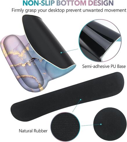 AIMSA Ergonomic Keyboard Wrist Rest and Mouse Pad with Wrist Support Set, Memory Foam Non-Slip Rubber Base, for Home, Office, Easy Typing, Pain Relief, Peony Flowers in Saudi Arabia