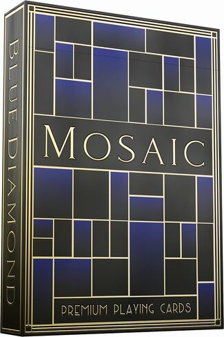 Mosaic Blue Diamond Playing Cards, Elegant Embossed and Foiled Deck of Cards with Fully Custom Designs with Free Card Game eBook, Premium Card Deck, Cool Poker Cards, Unique Colors for Kids & Adults in Kuwait