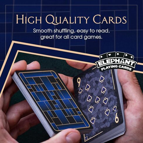 Mosaic Blue Diamond Playing Cards, Elegant Embossed and Foiled Deck of Cards with Fully Custom Designs with Free Card Game eBook, Premium Card Deck, Cool Poker Cards, Unique Colors for Kids & Adults in Kuwait