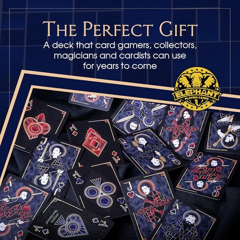 Mosaic Blue Diamond Playing Cards, Elegant Embossed and Foiled Deck of Cards with Fully Custom Designs with Free Card Game eBook, Premium Card Deck, Cool Poker Cards, Unique Colors for Kids & Adults in Kuwait