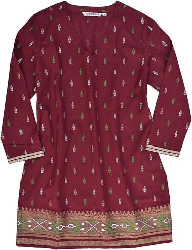 AV Hand Block Printed V Neck Tunic in Saudi Arabia