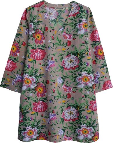 AV Hand Block Printed V Neck Tunic in Saudi Arabia