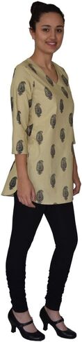 AV Hand Block Printed V Neck Tunic in Saudi Arabia